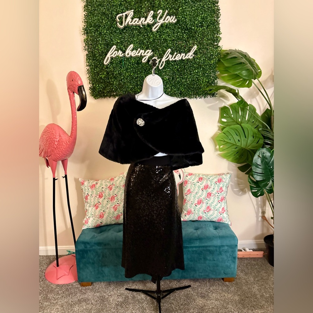 Torrid Black Sequin Pencil Skirt